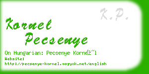 kornel pecsenye business card